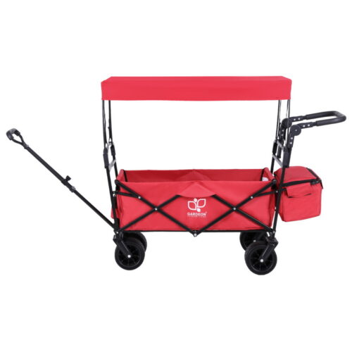 Gardeon Garden Cart with Removable Canopy Red - Image 3