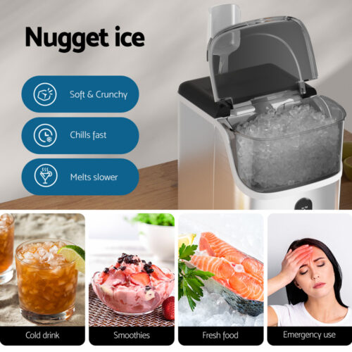 Devanti Ice Maker Machine 15kg Nugget Ice Cube - Image 5