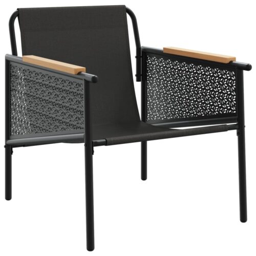 4-Piece Balcony Furniture Set with Cushions Black Steel - Image 4