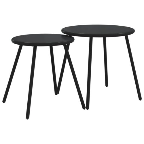 4-Piece Balcony Furniture Set with Cushions Black Steel - Image 5