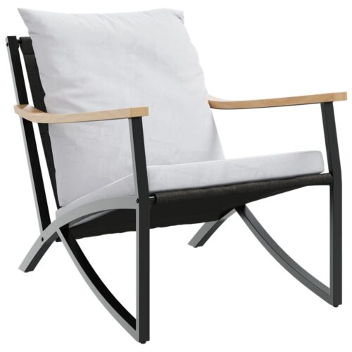 4-Piece Balcony Furniture Set with Cushions Black Steel - Image 3