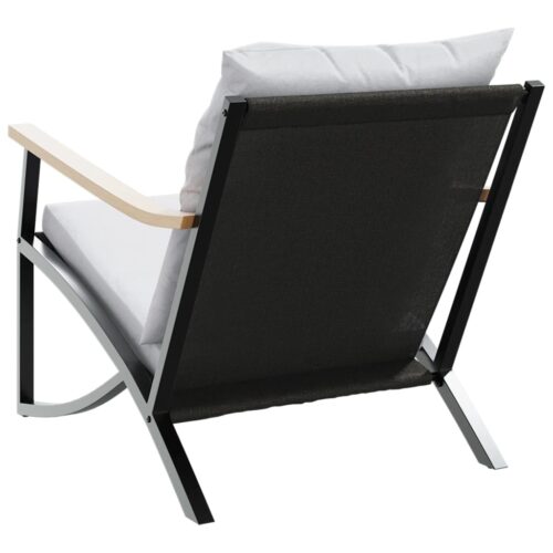 4-Piece Balcony Furniture Set with Cushions Black Steel - Image 7