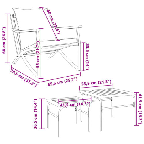 4-Piece Balcony Furniture Set with Cushions Black Steel - Image 9