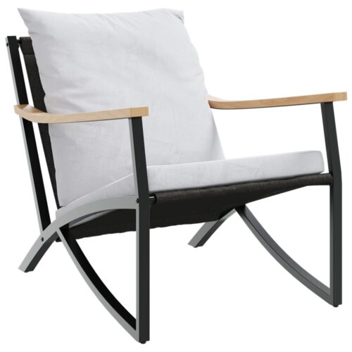 5-Piece Balcony Furniture Set with Cushions Black Steel - Image 5