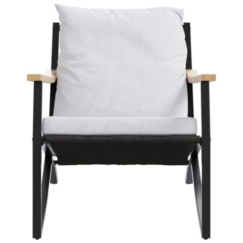 5-Piece Balcony Furniture Set with Cushions Black Steel - Image 6
