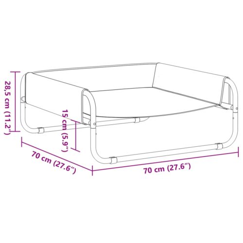 Elevated Dog Bed Anthracite Oxford Fabric Steel - Image 9
