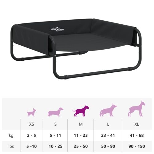 Elevated Dog Bed Anthracite Oxford Fabric Steel - Image 10