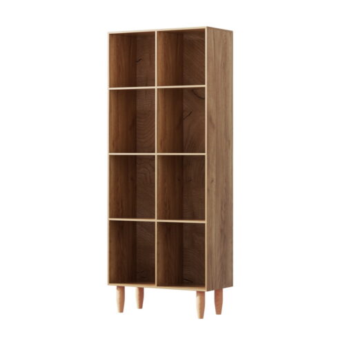 Artiss Bookshelf Bookcase 4 Tiers LEOR Walnut - Image 3