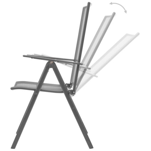 Reclining Garden Chair Set 3-Piece Anthracite Powder-coated Steel - Image 7