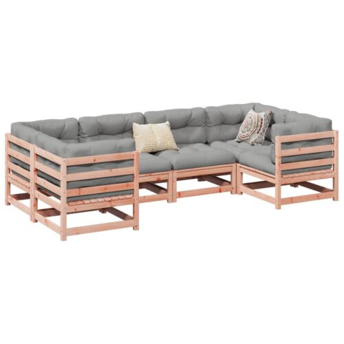 6-Piece Garden Sofa Set with Cushions Wood Timber Outdoor Patio Furniture Douglas Fir - Image 2