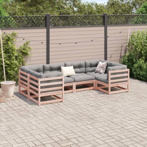 6-Piece Garden Sofa Set with Cushions Wood Timber Outdoor Patio Furniture Douglas Fir - Image 3