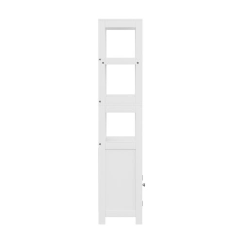 Artiss Bathroom Floor Storage Cabinet with 2 Drawers 3 Open Shelves 2 Doors White - Image 6