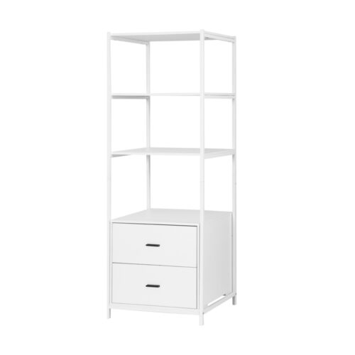 Artiss Bookshelf Display Shelf 2 Drawers 152CM White - Image 3