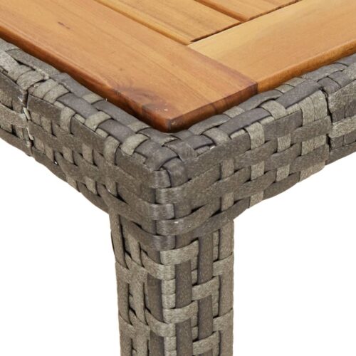 3-Piece Garden Dining Set with Cushions Grey Poly Rattan Wicker Outdoor Patio Furniture - Image 8