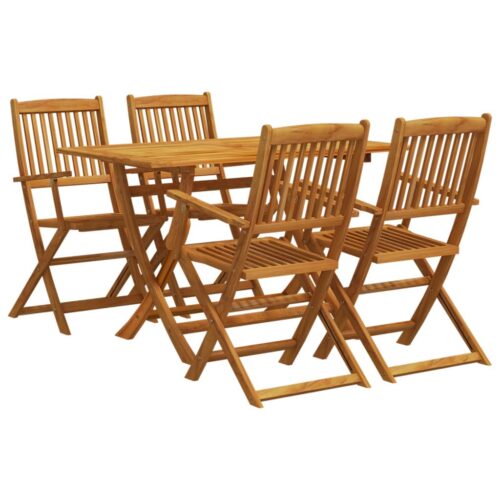 5-Piece Garden Dining Set Wood Timber Outdoor Patio Furniture Eucalyptus