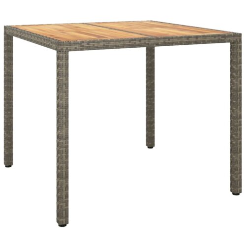 3-Piece Garden Dining Set with Cushions Grey Poly Rattan Wicker Outdoor Patio Furniture - Image 8
