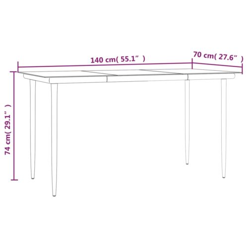 5-Piece Outdoor Dining Set Garden Patio Wicker Rattan Steel Chairs Table Setting - Image 11