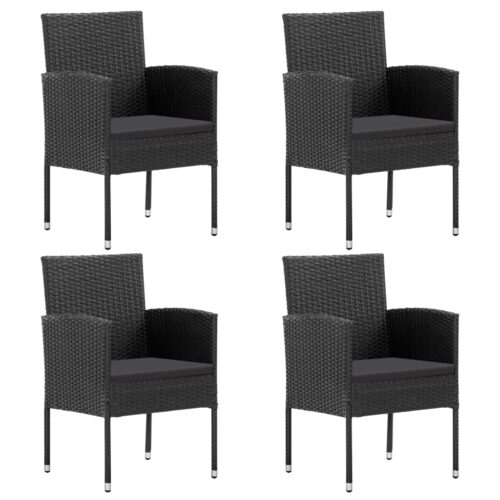 5-Piece Outdoor Dining Set Garden Patio Wicker Rattan Steel Chairs Table Setting - Image 3