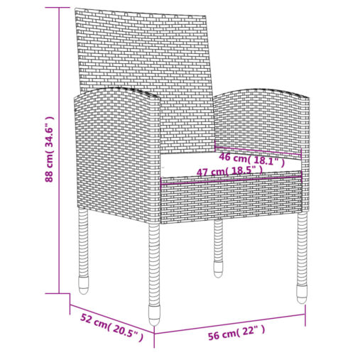 5-Piece Outdoor Dining Set Garden Patio Wicker Rattan Steel Chairs Table Setting - Image 13