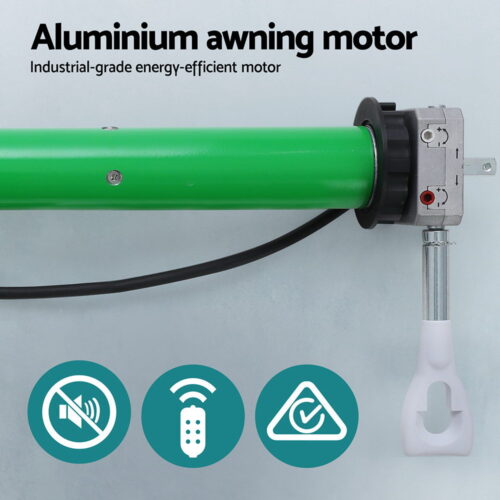 Instahut Retractable Folding Arm Awning Motorised Sunshade 3Mx2.5M Grey White - Image 3