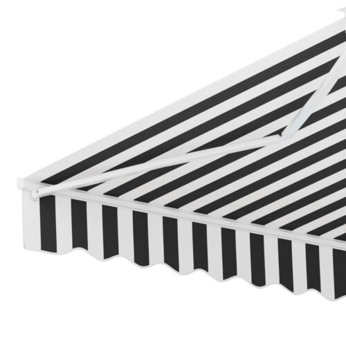 Instahut Retractable Folding Arm Awning Motorised Sunshade 4Mx3M Grey White - Image 2