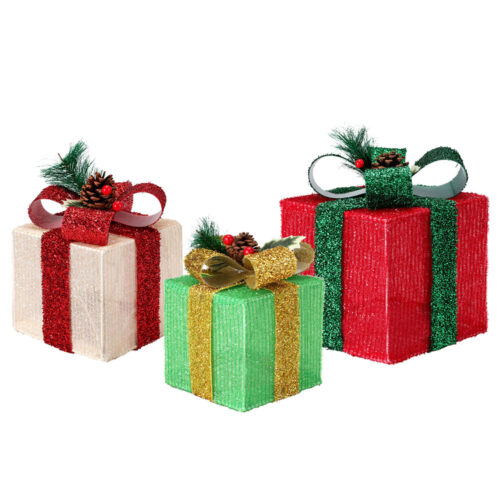 3 PCS Christmas Lights 60 LED Fairy Light Gift Box Jingle Jollys - Image 3