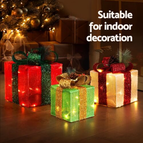 3 PCS Christmas Lights 60 LED Fairy Light Gift Box Jingle Jollys - Image 5