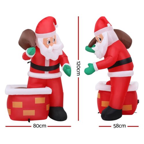 Jingle Jollys Christmas Inflatable Santa Illuminated Decorations - Image 2