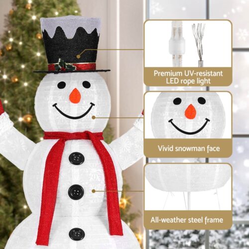 1.7M Christmas Lights 200 LED Fairy Light Snowman Decorations Jingle Jollys - Image 6