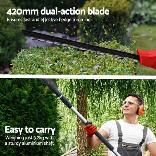 Giantz Cordless Pole Hedge Trimmer Garden Pruner Electric Cutter - Image 5