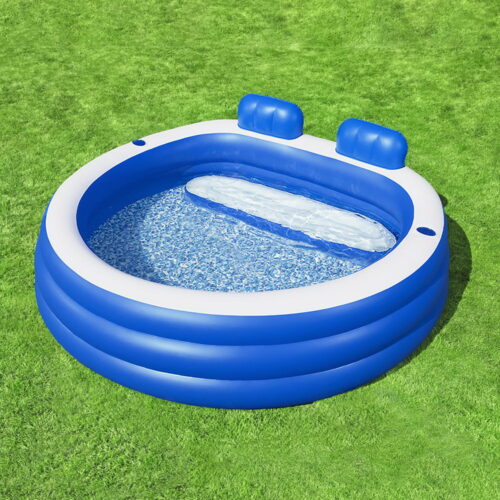 Bestway Kids Inflatable Pool Above Ground Pools Bench Seat Cup Holder 231x219cm - Image 7