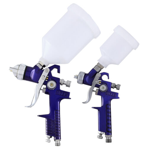 Giantz 2PC HVLP Spray Gun Paint Gun Gravity Feed 0.8mm 1.4,mm Nozzles Included - Image 3