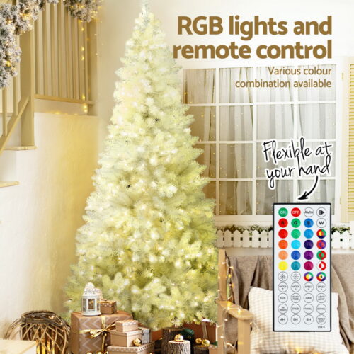 Jingle Jollys Christmas Tree 2.1m RGB Remote Xmas Party Decorations 1310 Tips - Image 5