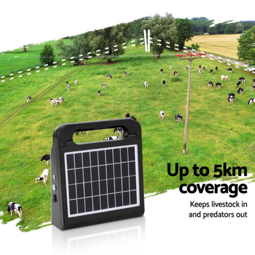 Giantz 5km Electric Fence Energiser Solar Energizer Charger Farm Animal 0.15J - Image 5