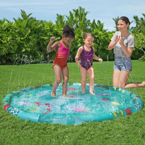 Bestway Kids Inflatable Pad Round Splash Pool Sprinkler Spray Toys Marine 165cm - Image 7