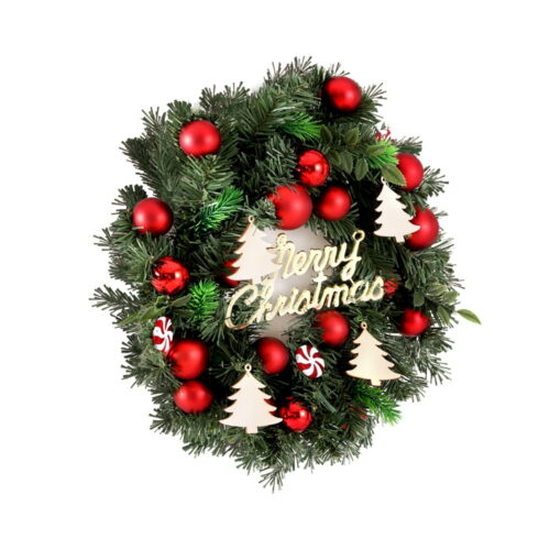 Jingle Jollys Christmas Wreath 40CM Xmas Garland Baubles Ornaments Party Decor - Image 3