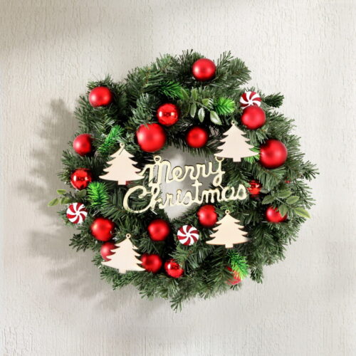 Jingle Jollys Christmas Wreath 40CM Xmas Garland Baubles Ornaments Party Decor - Image 7