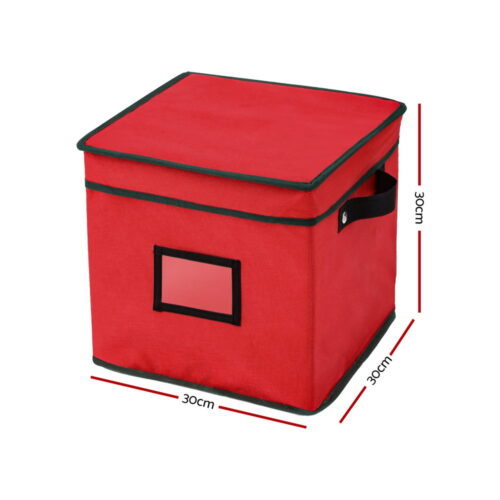 Jingle Jollys Christmas Baubles Storage Box 64 Dividers Xmas Ornaments Container - Image 2