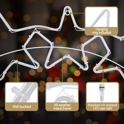 1.25M Christmas Lights Motif 560 LED Rope Light Outdoor Decoration Jingle Jollys - Image 6