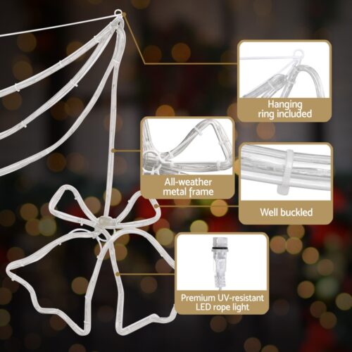 1.8M Christmas Lights 288 LED Bell Motif Light Decorations Jingle Jollys - Image 6