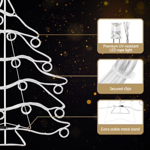 Jingle Jollys Christmas Lights 118cm Motif 288 LED Rope Light Outdoor Decoration - Image 6