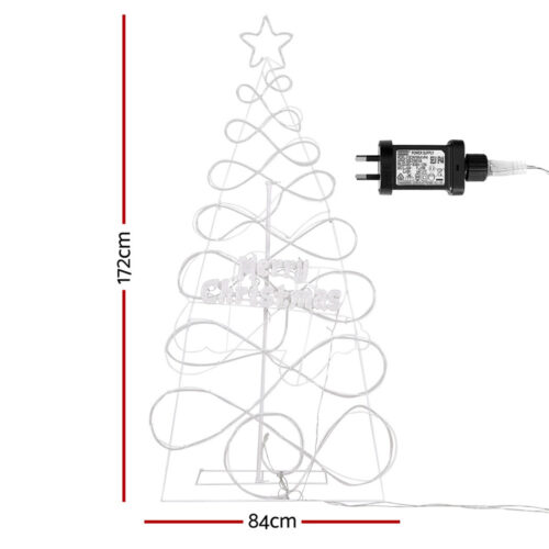 1.7M Christmas Tree 230 LED RGB Motif Lights Jingle Jollys - Image 2