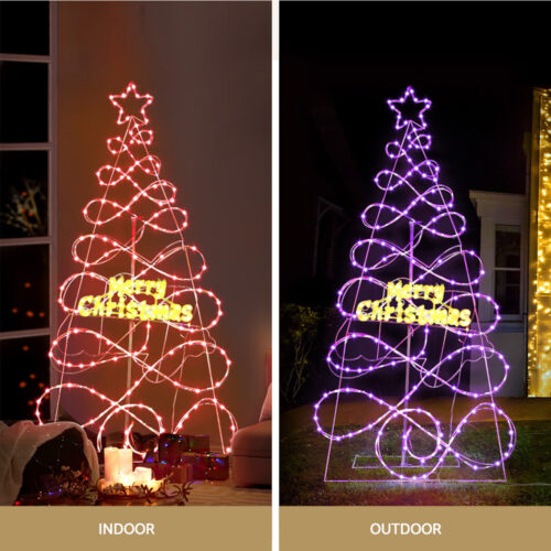 1.7M Christmas Tree 230 LED RGB Motif Lights Jingle Jollys - Image 5