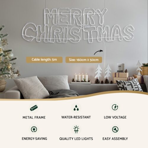 Jingle Jollys Christmas Lights 160cm Motif 360 LED Rope Light Outdoor Decoration - Image 4