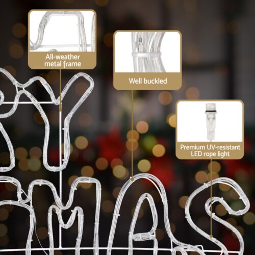Jingle Jollys Christmas Lights 160cm Motif 360 LED Rope Light Outdoor Decoration - Image 6