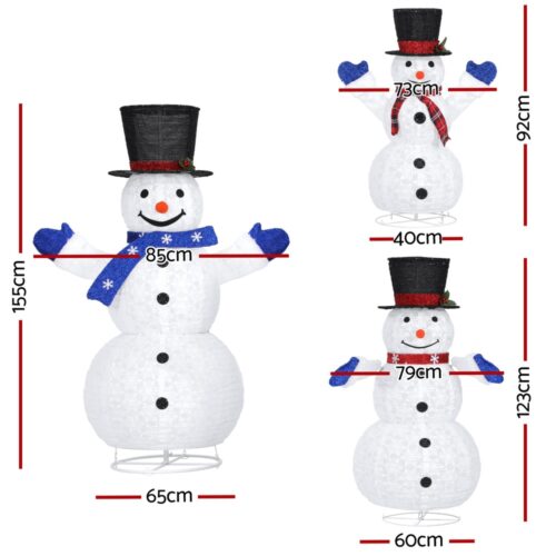 3 PCS Christmas Lights 330 LED Fairy Light Snowman Decorations Jingle Jollys - Image 2