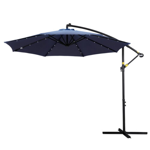 Instahut Outdoor Umbrella 3M Cantilever Sun Beach LED Lights Garden Shade Patio