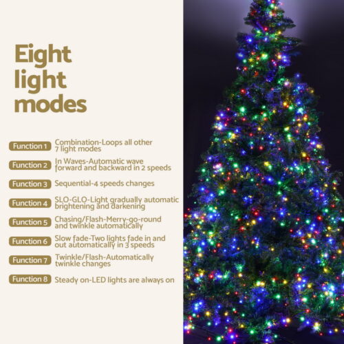 Jingle Jollys Christmas Tree 2.1m Xmas Tree Decoration 8 Light Mode Multi Colour - Image 5