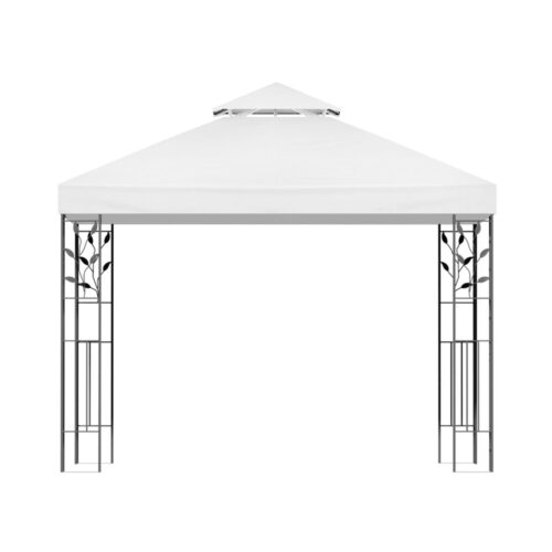 Instahut Gazebo 3x3m Marquee Outdoor Wedding Party Event Tent Home Iron Art Shade White - Image 3
