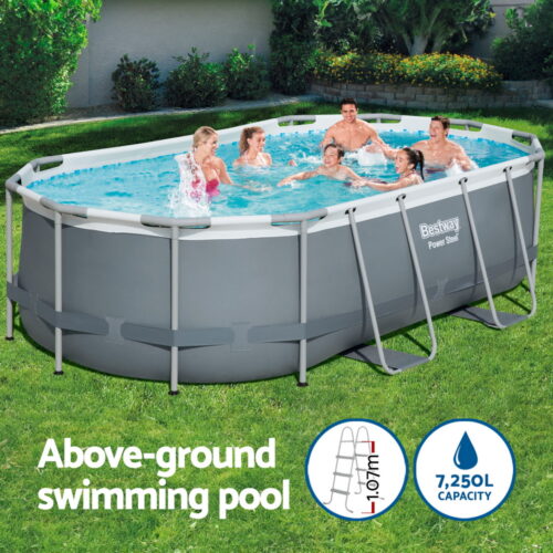Bestway Swimming Pool 427x250x100cm Steel Frame Above Ground Pools Filter Pump Ladder 7250L - Image 4